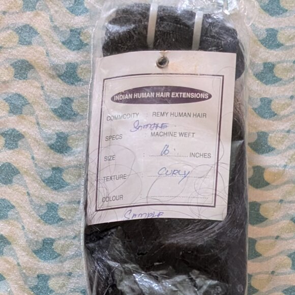 One Indian Remy Human Hair Extensions Machine Dark Brown Weft Straight 16" 104g - Picture 1 of 2